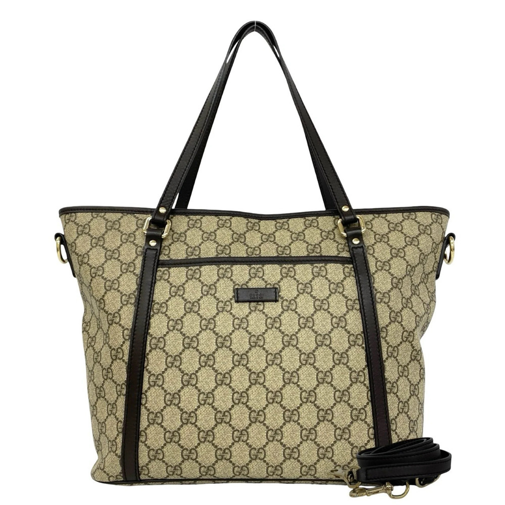 GUCCI Authentic Brown Leather Shoulder Bag